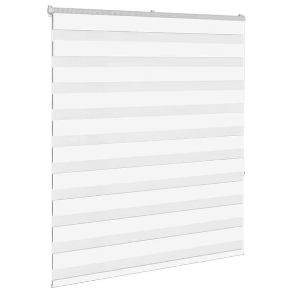 Rullgardin zebra vit 125x150 cm tyg bredd 120,9 cm polyester