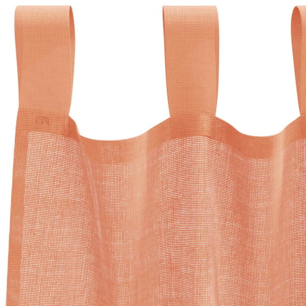 Voile gardiner med stångfickor 2 st terrakotta