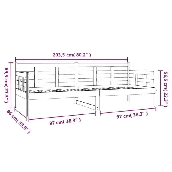 Dagbädd vit 80x200 cm massiv furu