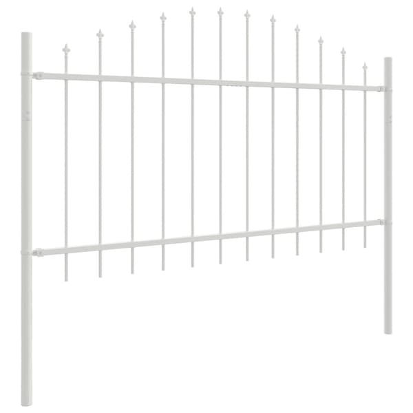 Trädgårdsstängsel 2 pcs Vit 170 x 140 cm Pulverlackerat stål