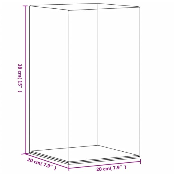 Akryllåda transparent 20x20x38 cm