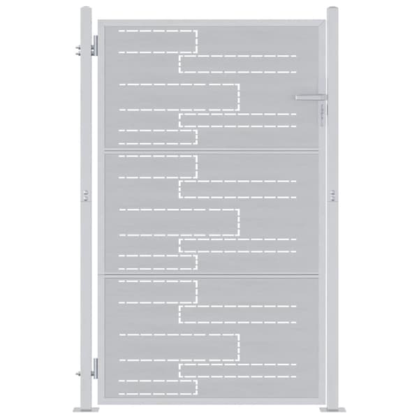 Trädgårdsgrind 85 x 144 cm Rostfritt stål Silver Låsbar