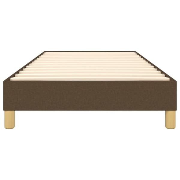 Boxspring-sängram mörkbrun 90x200 cm tyg