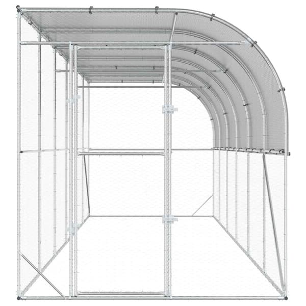 Hönshus mot Vägg Silver 600 x 150 x 215 cm Galvaniserat stål