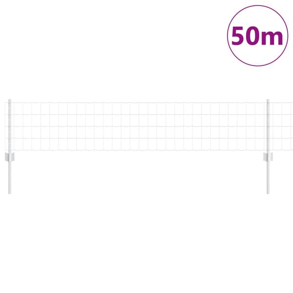 Stängsel med stolpe Silver 0,4 x 50 m Stål