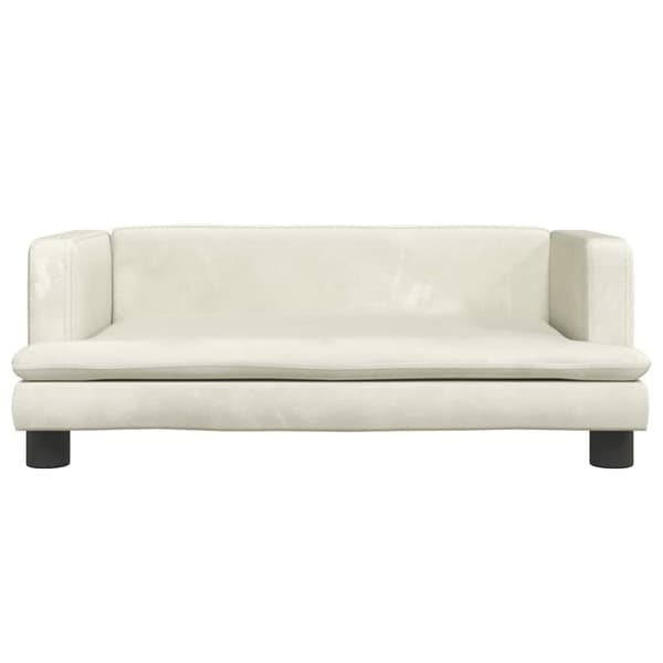 Barnsoffa gräddvit 80x45x30 cm sammet