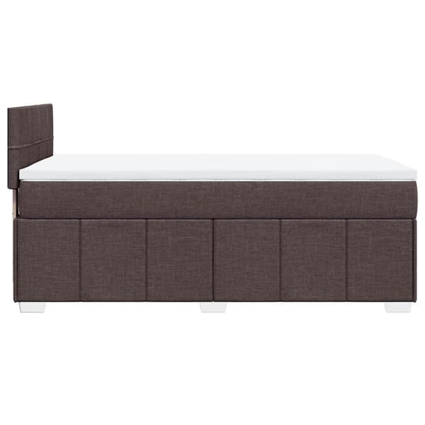 Ramsäng med madrass mörkbrun 90x200 cm tyg