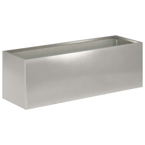 Trädgårdsplanterare 2 st Silver 40 x 20 x 20 cm Rostfritt stål