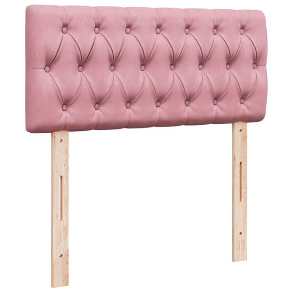 Ramsäng med madrass rosa 90x200 cm sammet