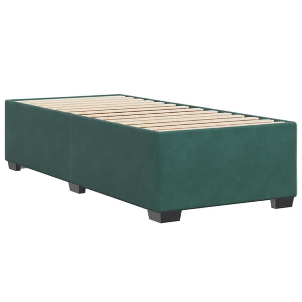 Sängram utan madrass mörkgrön 90x190 cm sammet