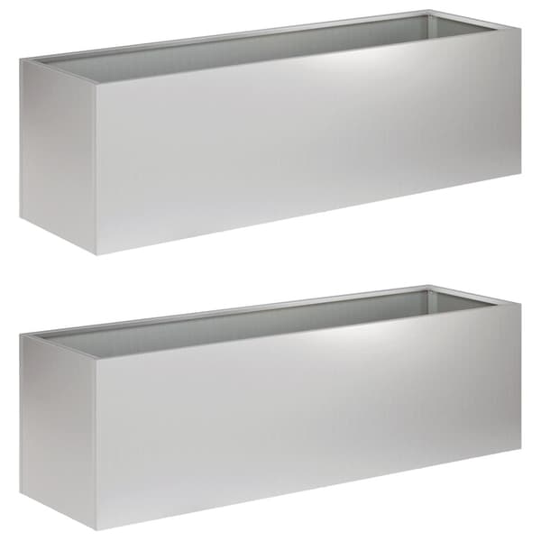 Trädgårdsplanterare 2 st Silver 100 x 30 x 30 cm