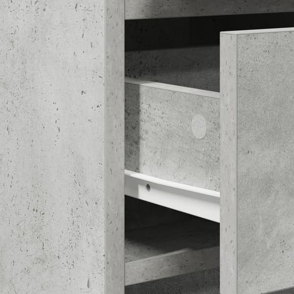 Smyckebord med spegelbelysning 2 pcs Grå Konstruerat trä