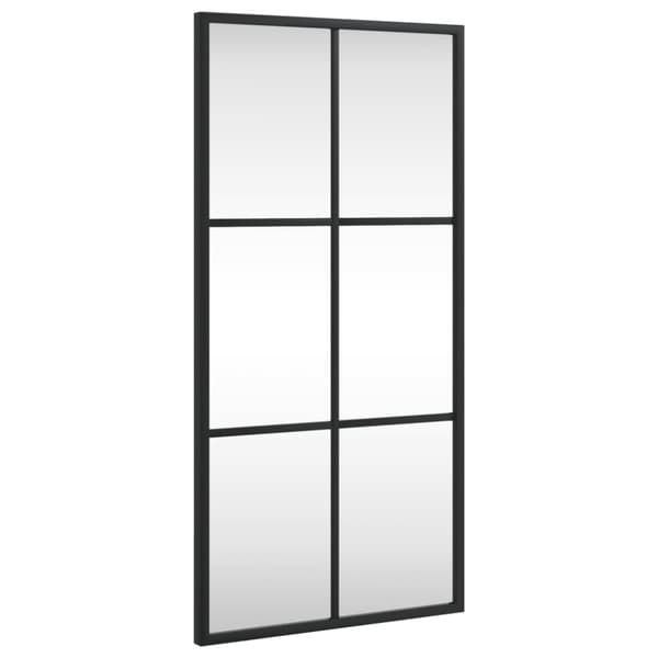 Väggspegel svart 30x60 cm rektangulär järn