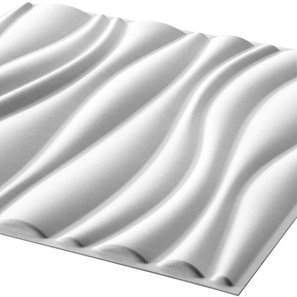 Väggpaneler 12 pcs Vit 50 x 50 cm Formad naturlig växtfibrer