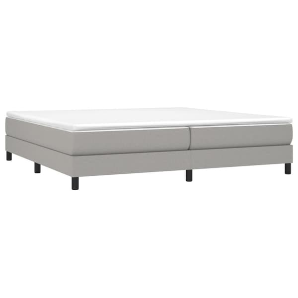 Boxspring-sängram ljusgrå 200x200 cm tyg