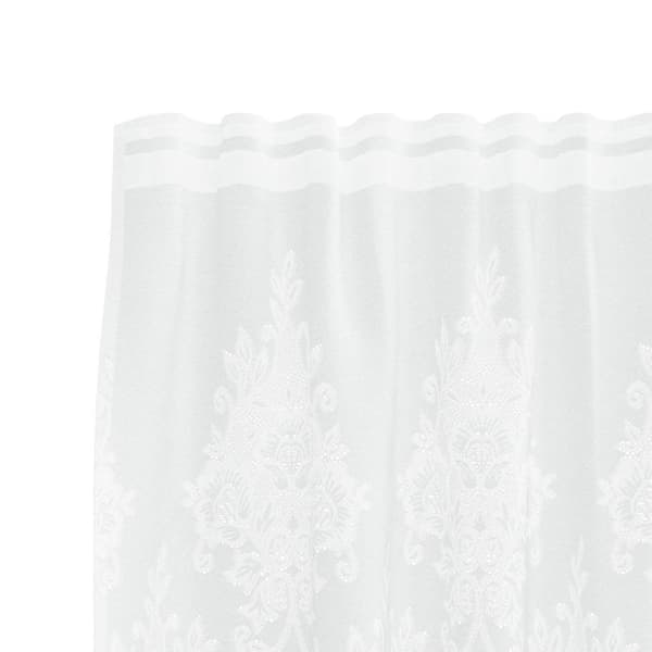 Spetsgardin med gardiner Blommor Vit 160 x 900 cm Polyester