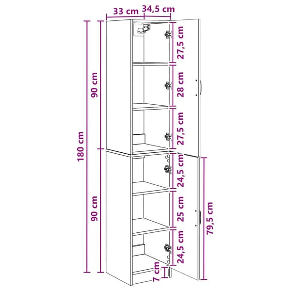 Skåpset 2 pcs Sonoma-ek Konstruerat trä