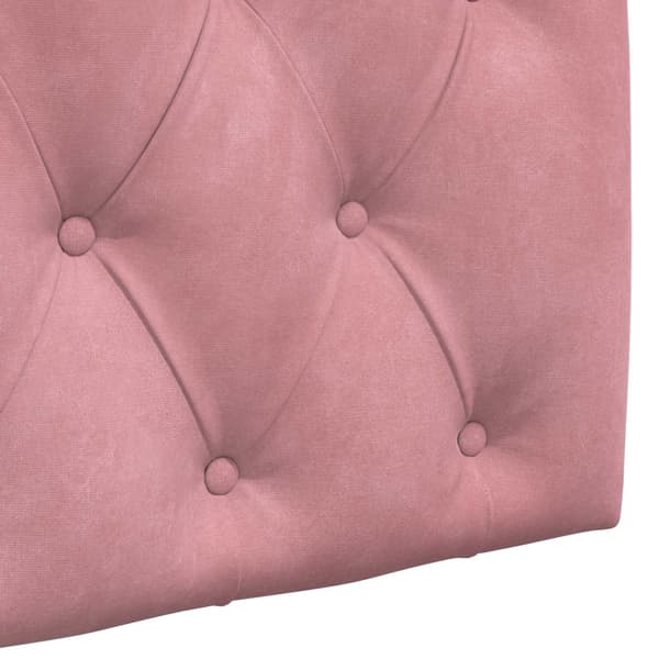 Hängande sänggavel Med LED-lampa Rosa Sammet