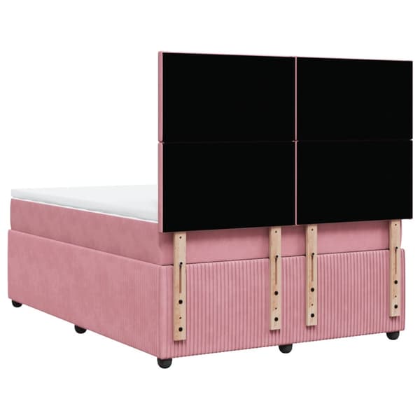 Ramsäng med madrass rosa 160x200 cm sammet