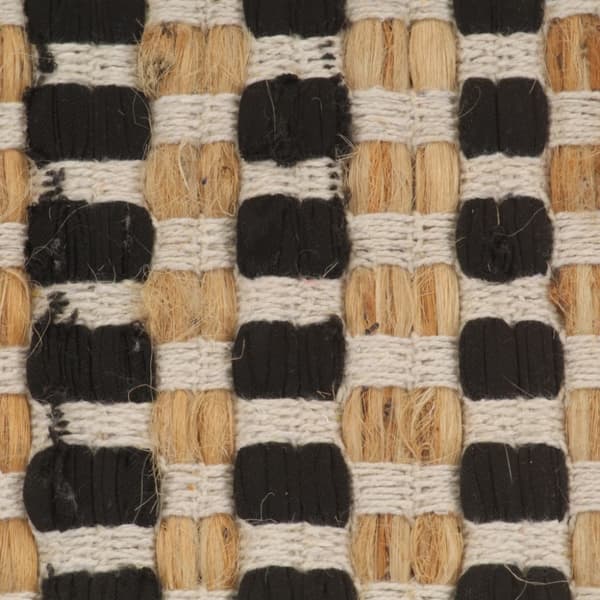 Badrumsmattor handvävd jute beige och svart