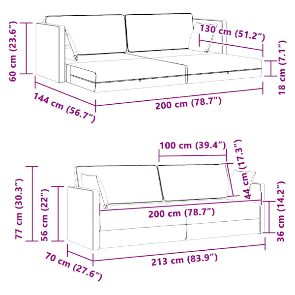 Golvbäddsoffa Mörkgrön 213 x 70 x 77 cm Sammet