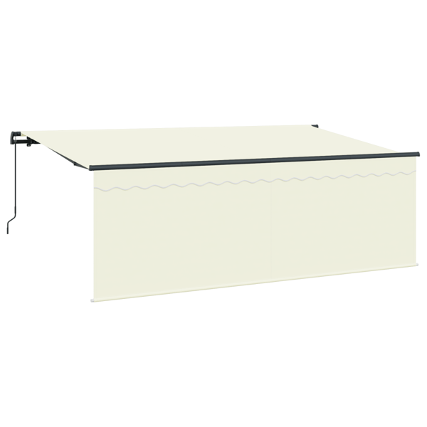 Utfällbar markis Kräm 350 x 200 cm Polyester och aluminium