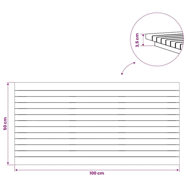 Bordsskiva 100 x 50 x 3,5 cm Rektangulär Massivt teakträ