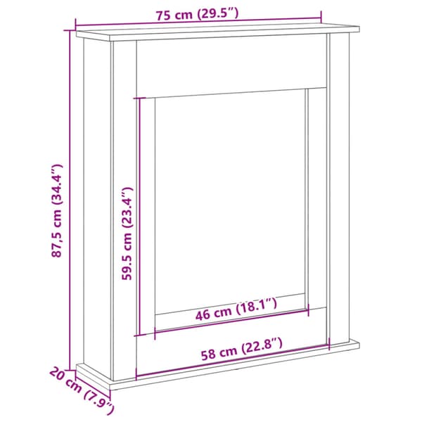 Spiselkrans brun ek 75x20x87,5 cm konstruerat trä