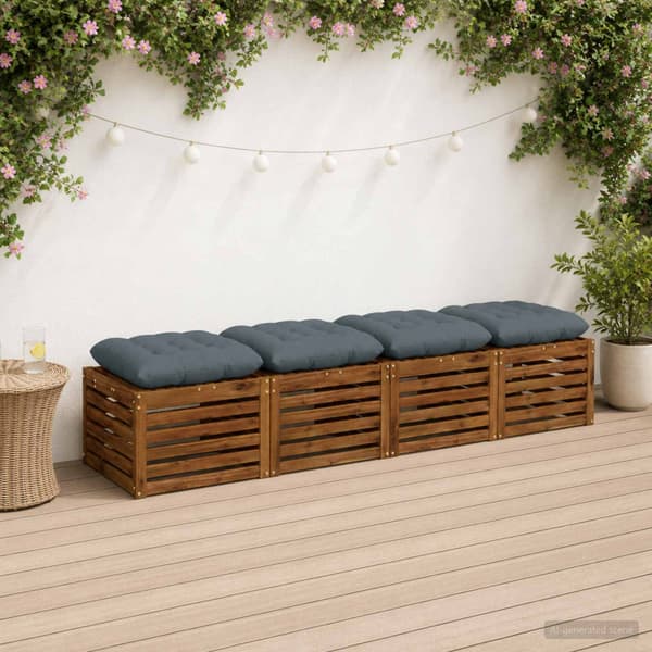 Sittkuddar VIANEN 4 st 100% Polyester Blå 50 x 50 x 12 cm