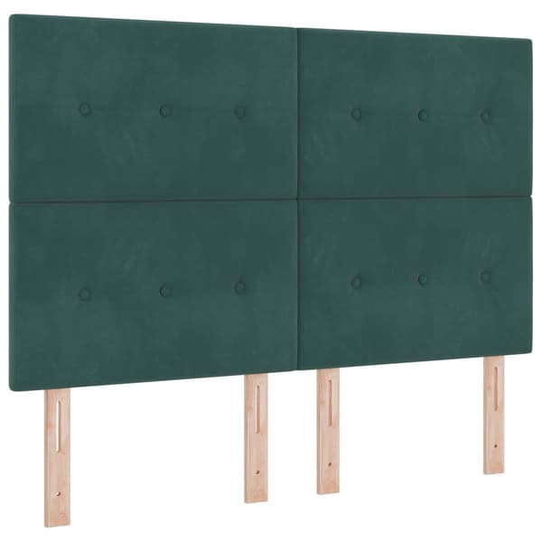 LED sängram med madrass Mörkgrön 140 x 190 cm Sammet