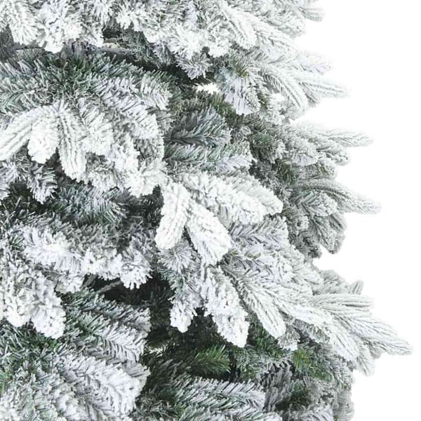 Konstgjord Vikbar Julgran Snö Flocked med stativ Vit 240 cm