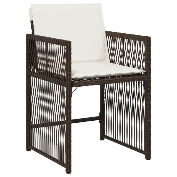 Trädgårdsmöbelset 9 pcs Brun konstrotting
