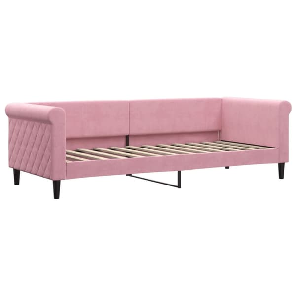 Dagbädd utdragbar med madrasser rosa 80x200 cm sammet