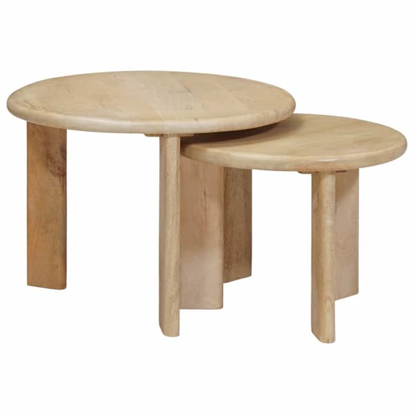 Nesting Kaffe Bord 2 pcs Svart Massivt mangoträ