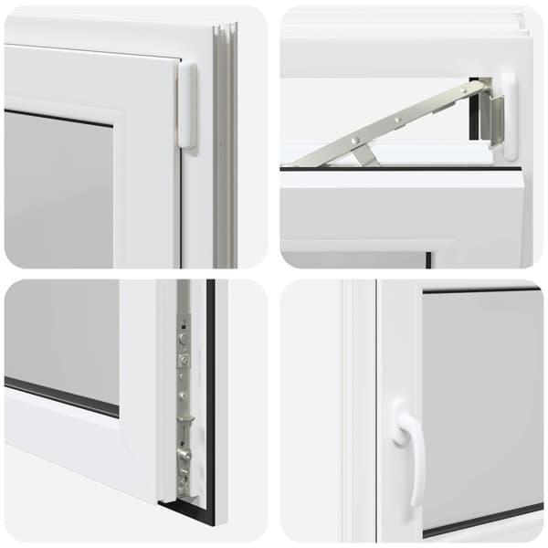 Källarfönster RISOR Vit 90 x 50 cm PVC och glas