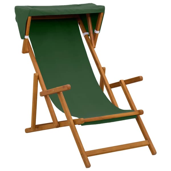 Deck Chair 3 Position Massiv Eukalyptus Trä Grön