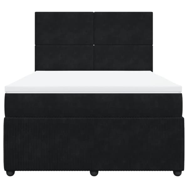 Ramsäng med madrass svart 140x190 cm sammet