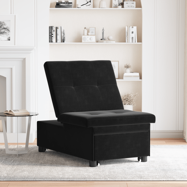 Soffsäng Svart 194 x 67 x 82 cm Sammet