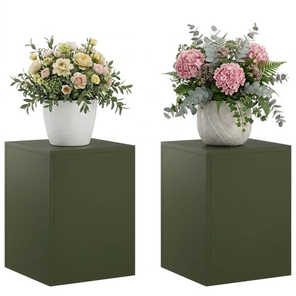 Växtställ 2 pcs Olivgrön 30 x 30 x 40 cm Stål