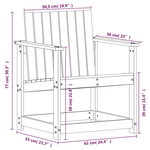 Trädgårdsstol 62x56x77 cm massiv douglasträ