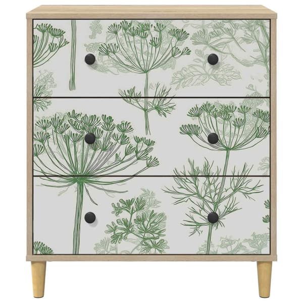 Kommode GOTHA Grön trädtryck 66 x 36,5 x 75 cm Konstruerat trä