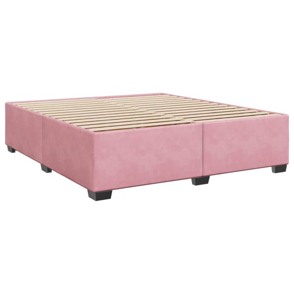 Boxspring säng med madrass och LED Rosa 200 x 200 cm Sammet