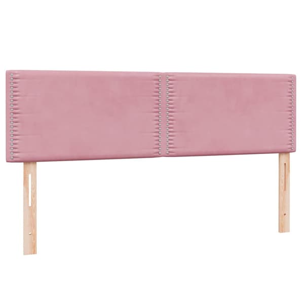 Ramsäng med madrass rosa 160x210 cm sammet