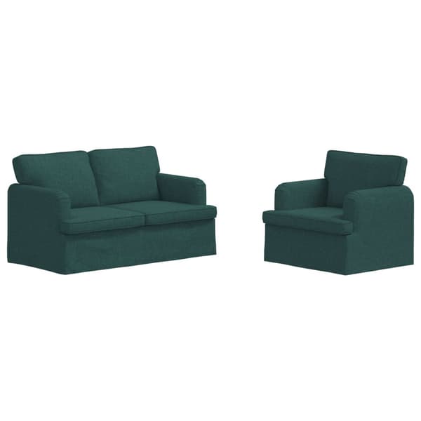 Soffset 2 pcs Mörkgrön 144 x 80 x 85 cm tyg