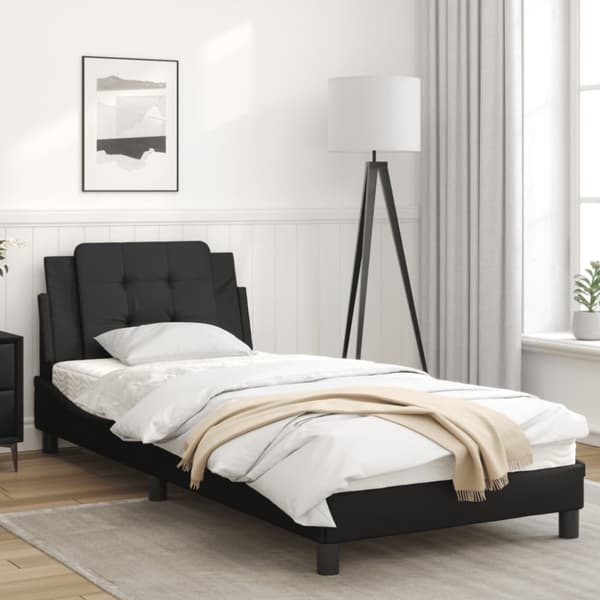 Bed Frame with LED without Mattress "Zadar" Black 80x200 cm
