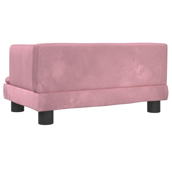 Barnsoffa rosa 60x40x30 cm sammet