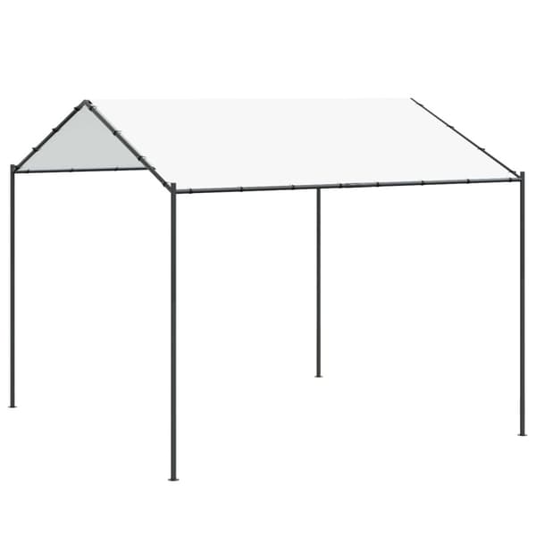 Paviljong Vit 4 x 4 x 2,6 m Stål och Polyester