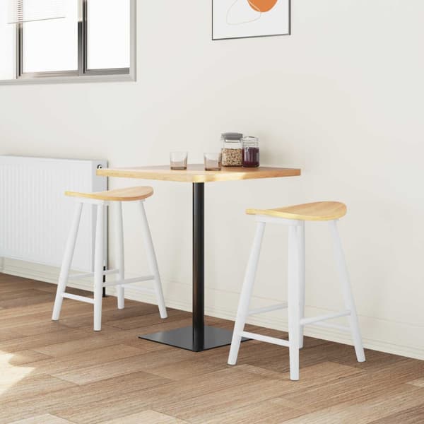 Matstolar 2 pcs Vit 46 x 37 x 63 cm Massiv Gummiträ