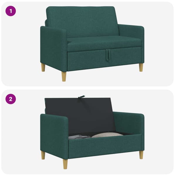 Soffa med förvaring Mörkgrön 122 x 78 x 87 cm Polyester