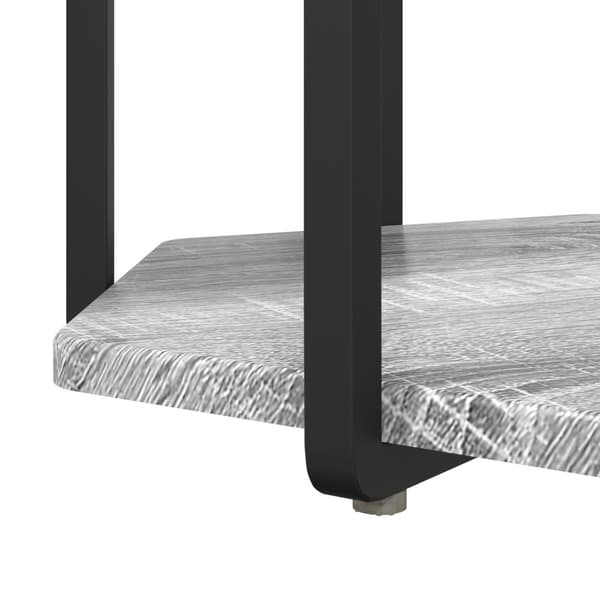 Sidobordsset med hylla 2 pcs Grå